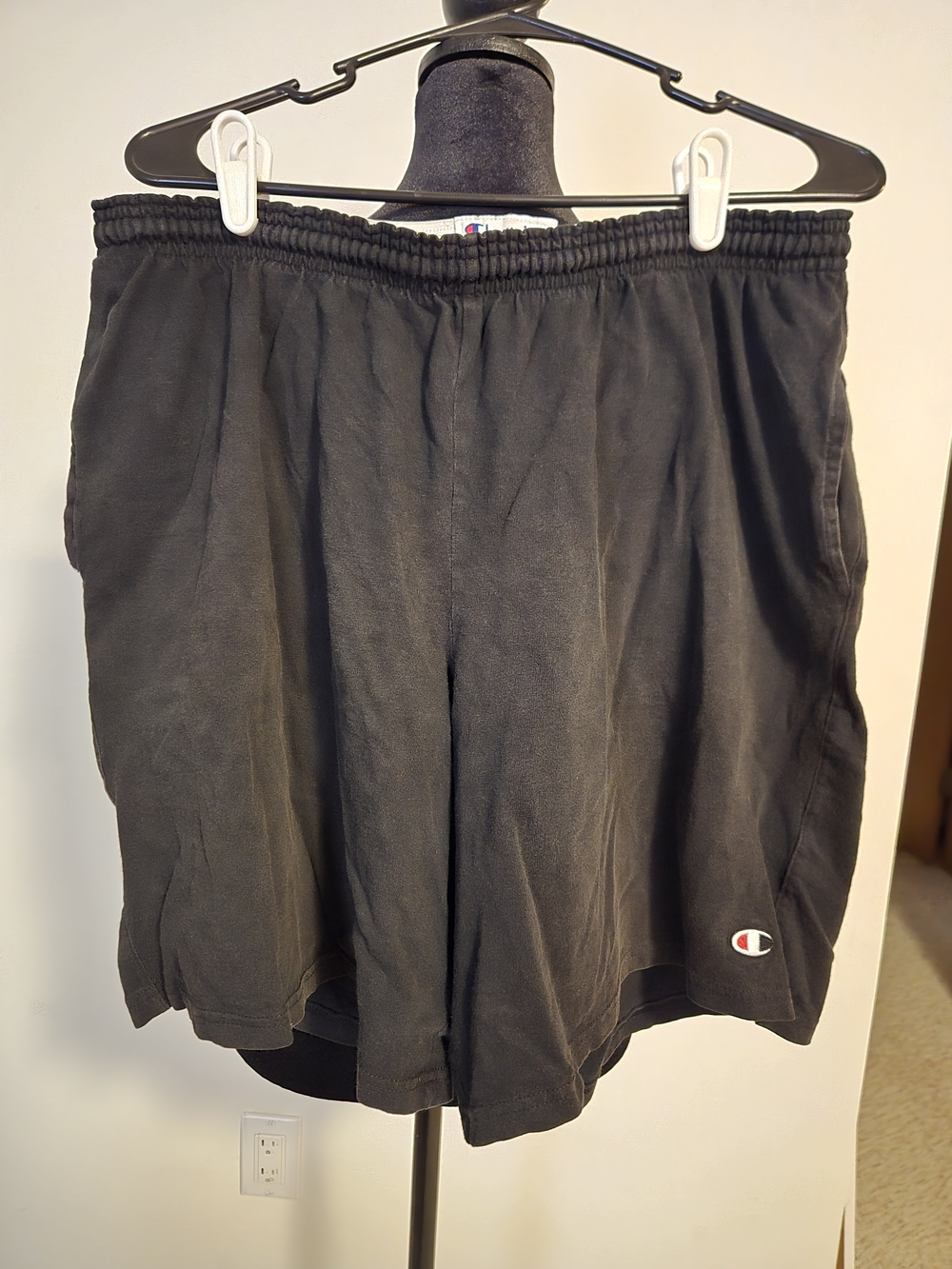 Champion Black Athletic Shorts with Logo